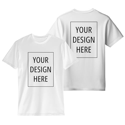 Image of Peppyzone Customised T Shirt for Men & Women | Cotton Unisex Personalised Photo & Text Printed Customized Tshirt | Custom Printing T-Shirt with Name, Logo, & Design