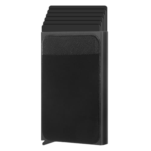 Kreditkartenetui Wallet Geldbörsen, Ausweis- & Kartenhüllen Portemonnaie L, Lockcard Kartenetui Pop Up EC Karten Etui NFC RFID Blocker Card Holder Kredit Kartenhülle für Cardholder Groß, Schwarz Kreditkartenetui Wallet Geldbörsen, Ausweis- & Kartenhüllen Portemonnaie L, Lockcard Kartenetui Pop Up EC Karten Etui NFC RFID Blocker Card Holder Kredit Kartenhülle für Cardholder Groß, Schwarz