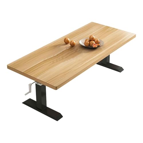 Moderna mesa de centro elevable, mesa central para sala de estar y oficina, amplio escritorio de 70.8 x 31.5 pulgadas, madera natural Slish, mesa auxiliar versátil y funcional
