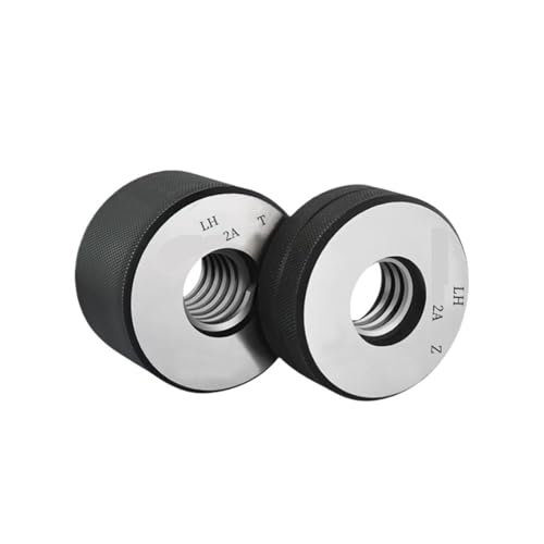 Image of IndusTradCorp 1SET(1*GO+1*NOGO) 2A LH Left Hand, UN UNC UNF UNS UNEF, 0-80-12-32 1/4 5/16 3/8 7/16 1/2, Standard Fine Thread Ring Gauge, Measure Tool(1-16UN-2A LH T Z)
