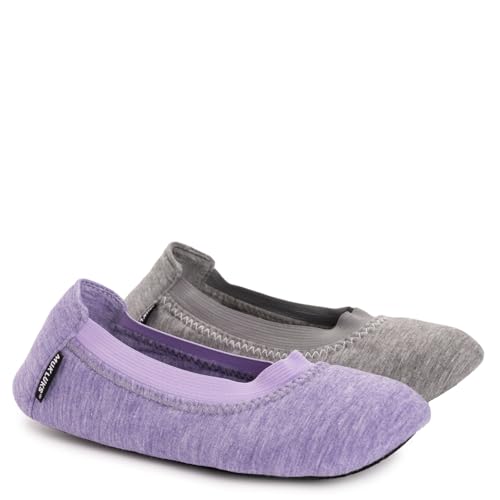 MUK LUKS Women's 2 Pack Travel Ballerina Set Slipper