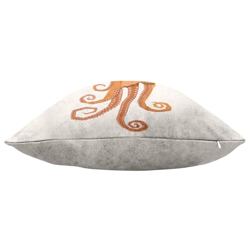 Housse et coussin de salon mer pieuvre orange 40x40 - 6