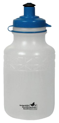 BioGreen Biodegradable BPA-Free Kids Bottle with Leak Proof DuoFlow Lid with Tether (14-Ounce, Frosted Clear, Plain)