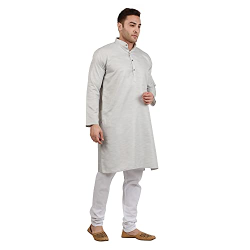 Image of LUCKWIN Handloom Blend Kurta Pyjama Set for Men, Full-Sleeve, Mandarin Collared Neck, Ideal for Every Occasion, Cotton Made, Lightweight and Comfortable