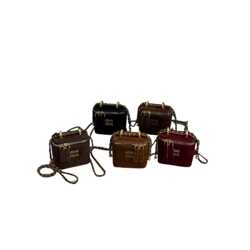 Women's Mini Suede Box Bag PU Crossbody Shoulder Bag with Chain Strap Black/Brown/Coffee/Caramel/Burgundy for Everyday Use2