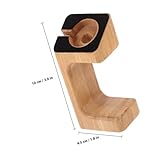 HOMSFOU Bamboo Smart Watch Charging Stand Wooden Bracket with Sponge Pad Compatible for Apple Watch Series Elegant Desktop Holder for Home and Office Use - Image 2