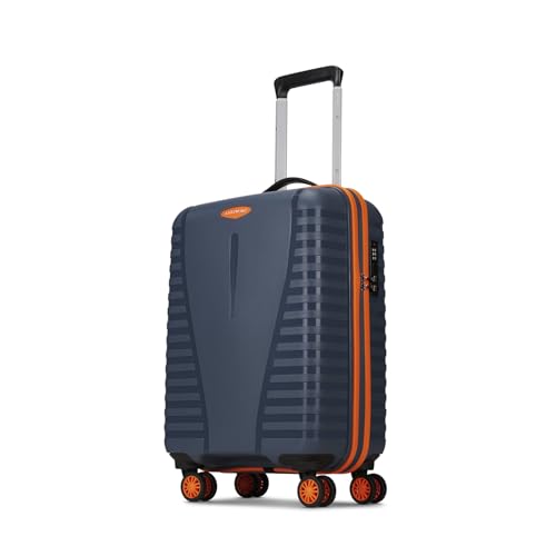 Image of Aristocrat Airpro-Max 55.5 cm Cabin Small Size Trolley Bag, Lightweight Polypropylene Case Luggage with 8 Wheels, Combination Lock, Travel-Friendly, 3-Year International Warranty, Spanish Blue