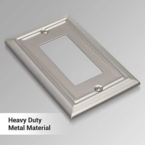 Dewenwils 4-Pack Metal Wall Outlet Cover, Decorator Wall Plates For Receptacle, Gfci Outlet, Dimmer Switch, Satin Nickel #TOP1