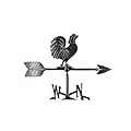 Montague Metal Products 24-Inch Weathervane with Rooster Ornament, Satin Black