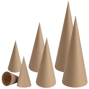 TFTAFAN 6 Stück Pappmaché Kegel Bastelset
