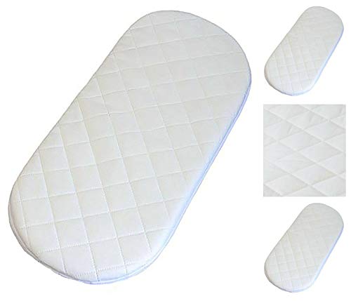 P’TIT AIR Matelas Couffin Nacelle Hypoallergénique & Respirant 74 x 28 x 2,5 cm Antibactérien Antiacarien Matelas Bébé Ovale Mousse Couffin Osier Landau Berceau 1stopbabystore - Conforme aux Normes Cover