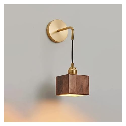 KazeRyu Apliques De Pared Rústicos E27 - Lámpara Madera Rústica Con Pantalla Metal For Pasillo, Dormitorio E Interior