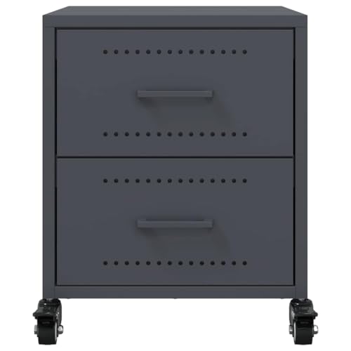 Table de chevet anthracite gain de place pour ranger la chambre efficacement - 6
