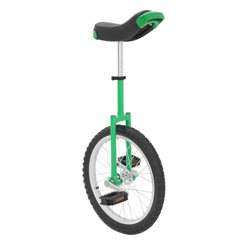 LKHDONG 18 Zoll Einrad Unisex Unicycle Fahrrad Balance Training Laufrad Einradständer mit Griffen, Höhenverstellbar 73-85 cm, max.75kg (Grün)