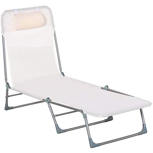 Tumbonas Jardin Exterior Blanca Marca Outsunny