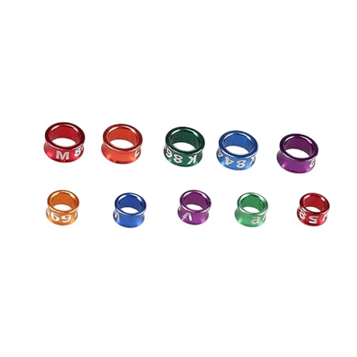 Bagues pour oiseaux multicolores numérotées en aluminium léger de 4.5mm