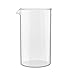 bonVIVO Caraffa Vetro - Tazza di Ricambio Macchina Caffè Filtro French Press - Bricco Trasparente - Caffettiera Francese e Tisaniera, 1 Litro, 8 tazze