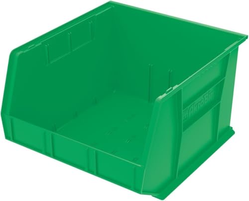 Akro-Mils Stackable Storage Bins, 18x16x11 in, Green, 3-Pack