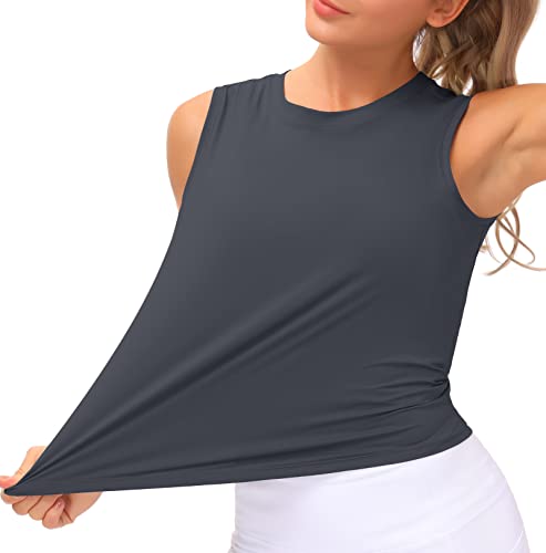 Image of THE GYM PEOPLE Women's Workout Tops in Ice Silk Quick Dry Sleeveless