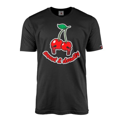 T-shirt armée vétéran Sweet & Deadly 45926 avec motif crâne de motard noir