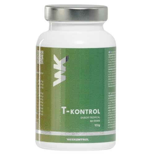 Weekontrol Termogénico Quemagrasa Potente. Té T-Kontrol en Polvo formulado con Té Negro y Verde. Infusión quemagrasas Vegana Natural. 58 Raciones y 5 Sabores (Tropical)