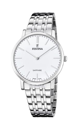 Festina SWISS MADE Orologio Uomo Analogico Acciaio 316L Argento -