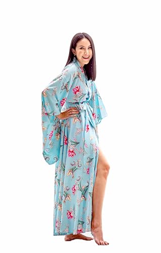 Image of Na'Rak Women's Kimono Robe, Full-Wrap Yukata Style Long Soft Loungewear Luxury Dressing Gown
