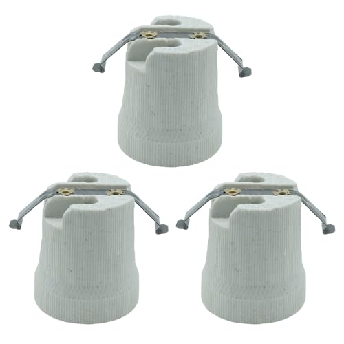 Sarini 3PCS Douille E27 À Vis Douille En Céramique Porcelaine E27 Porte Ampoule Halogène...