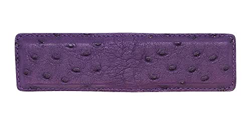 Purple Genuine Ostrich Money Clip â€“ Magnetic â€“ American Factory Direct - Strong Shielded Magnets - Money Holder - Money Holder - Made in USA by Real Leather Creations FBA510