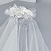 BUBEFSKD Sophisticated White Bridal Veil Double Layer With Artificial Pearls Edged Fashionable Wedding For Bride Double Layer