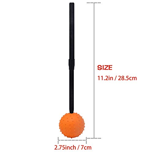 Vivifying Hundeball auf einem Seil, 2 Stück Interaktiver Naturkautschuk Ball Hund zum Apportieren, Fangen, Werfen und Ziehen des Krieges(Orange + Gelb)