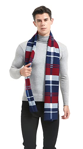 Glen Mila Mens Classic Winter Scarf Cashmere Winter Scarves Long Plain Fashion Formal Soft Scarf for Men