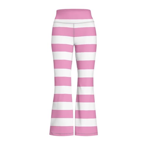 Pink Stripes Girls' Activewear Leggings Cute Flare Leggings for Girls Casual2