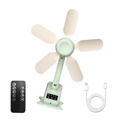 Ventilador de clip recargable silencioso de 3 velocidades con control remoto portátil