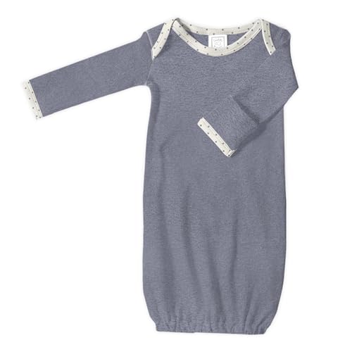 Image of SwaddleDesigns Softest Cotton Baby Pajama Gown with Foldover Mitten Cuffs for Infant Boy and Girl, Newborn, 0-3 Months