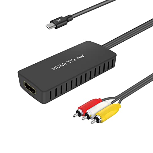 LVY HDMI to RCA Converter, HDMI to Composite Video Audio Converter Adapter, HDMI to AV, Supports PAL NTSC for PS4, Xbox, Switch, TV Stick, Roku, Blu-Ray, DVD Player,