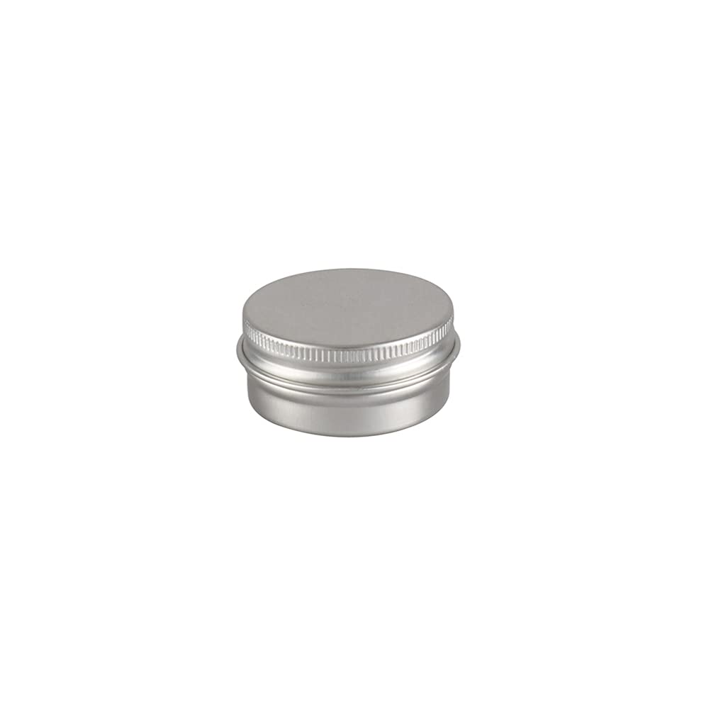 30 Pezzi Barattoli di alluminio 10ml a Vite Argento Scatola in Alluminio Forma Rotondo, Vasetti per DIY Candele Cosmetico Caramella Gadget Balsamo Labbra, 2x Etichette e 5x Spatola