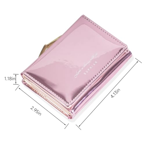 Image of JANKS Small Wallet for Women Mini Laser Card Holder Case Iridescent Holographic Purse with Coin Pocket for Girls Ladies