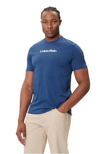 Calvin Klein T Shirt Manches Courtes Homme Glitched Logo Classic Tee en Coton Jean - vue 6
