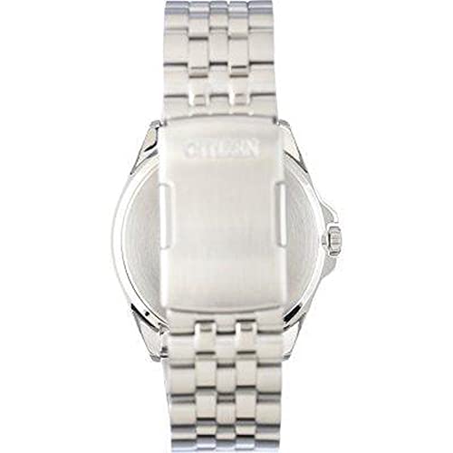 Citizen Mens Analogue Eco-Drive Watch with Stainless Steel Band, Black/Silver, Bracelet