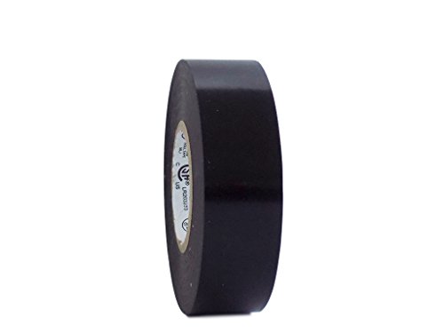 T.R.U. EL7566-AW Professional Grade Rubber Black PVC Electrical Tape, Rated up to 600 Volts and 176 F - UL/CSA/CE Listed Synthetic: 1 in. x 66 Ft. (8 Mil)