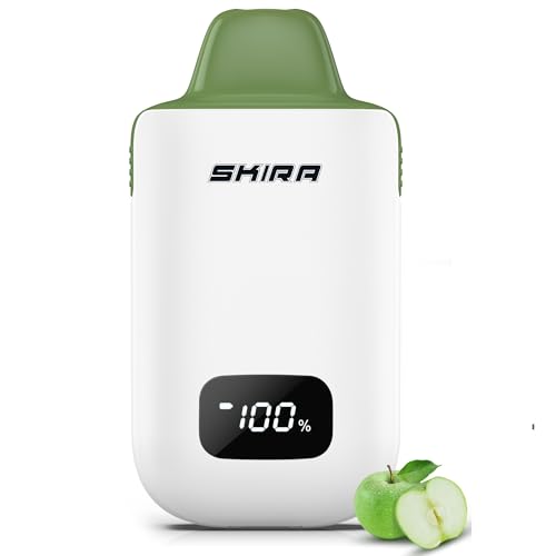 電子タバコ 使い捨て vape シーシャ 15,000回吸引可能 水蒸気タバコ 人気ベープ 使い切り大容量 新型ベイプ 爆煙 持ち運び便利 禁煙グッズ ニコチンなし タールなし グリーンアップル skira