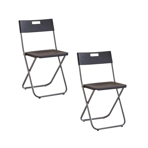 Chaises pliantes robustes en plastique noir pour manquer de place lors des fêtes
