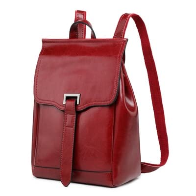 Mochila de Cuero Mujer Moda Mujer Mochila Mochila Escolar de Gran Capacidad (Color : D)
