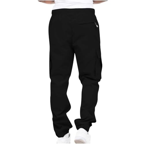 Men's Casual Cargo Pants Drawstring Hiking Pants Cotton Straight Tactical Pants Athletic Jogger Outdoor Trousers4