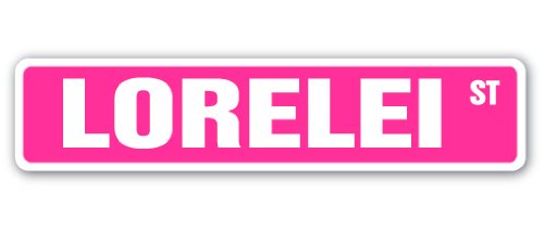 LORELEI Street Sign Childrens Name Room Sign | Indoor/Outdoor |  18" Wide Plastic Sign
