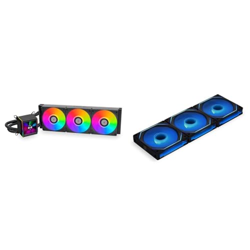 Image of Lian Li GA Galahad II 360 Asetek 8th Gen 2.88 inch IPS LCD Screen with Lian Li UNI Fan SL-Infinity 120-Triple Pack-ARGB Fan-Black