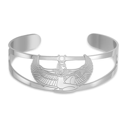 VASSAGO Pulsera de diosa egipcia para mujeres y hombres pulsera de acero...