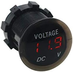 Amazon 電圧計 防水 バイク シガーソケット 9 30v Led 電圧計 丸型デジタル電圧計 自動車オートバイボート デジタル表示 車電圧計 赤 メーターキット 車 バイク