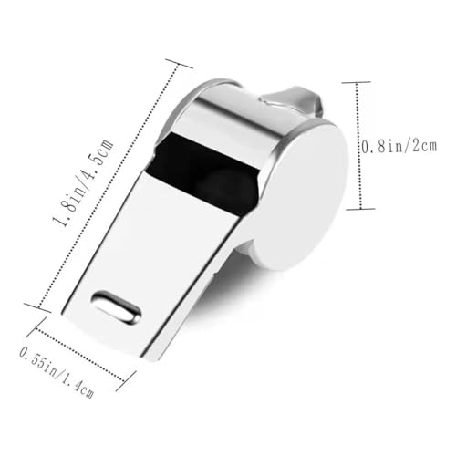 12 silbatos de acero inoxidable con cordón para deportes miniatura 2
